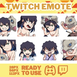 Anime emotes, Demon Fighter Emote, Manga Cartoon Cute Emotes, Twitch emotes, Anime Cartoon for Twitch and Discord Streamer