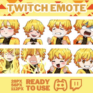 Anime emotes, Demon Fighter, Manga Cartoon Cute Emotes, Twitch emotes, Anime Cartoon for Twitch and Discord Streamer