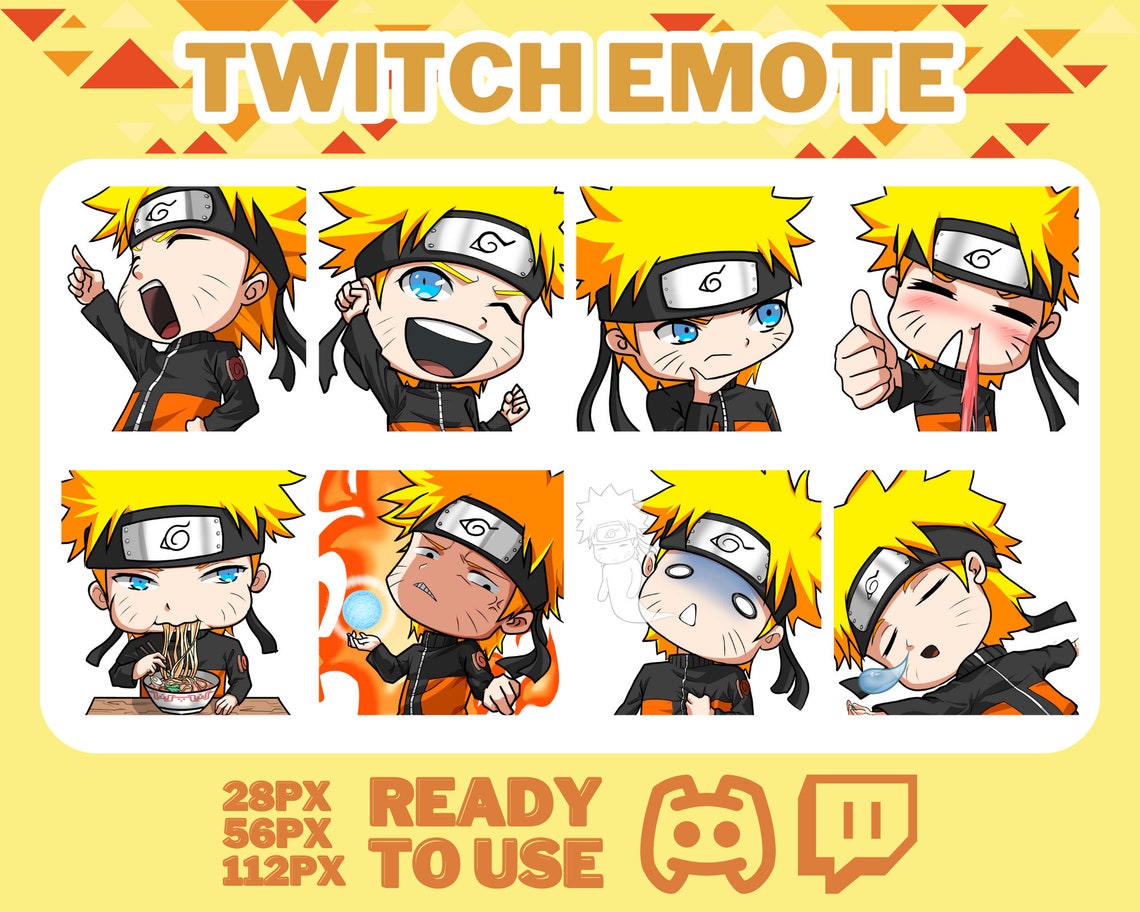 Anime Emotes, Shinobi Boy Emote, Manga Cartoon Cute Emotes, Twitch ...