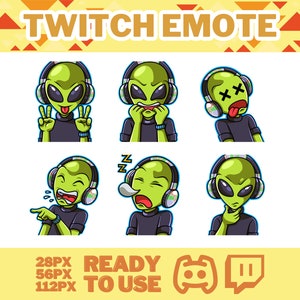 Cartoon emotes, Alien Emotes, Manga Cartoon Cute Emotes, Twitch emotes, Anime Cartoon for Twitch and Discord Streamer
