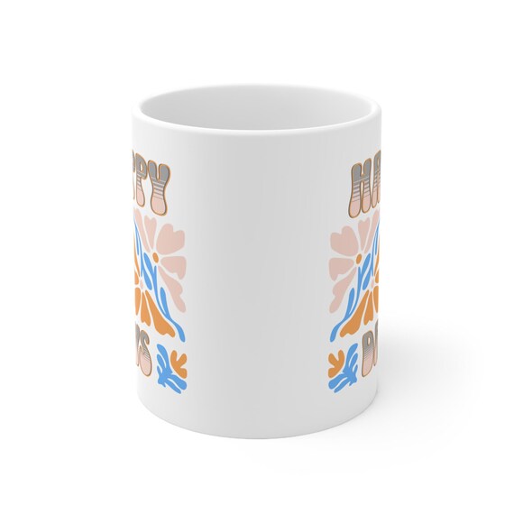 Tasse/bol Happy Days - Visage Souriant Avec Nez En Relief - 11 Cm De Diamètre - Céramique Beige/noire