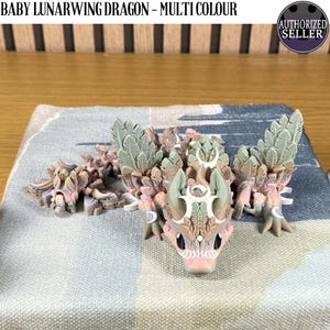 3D Printed Baby Lunarwing Dragon - Multicolour - Articulated - Fidget Gift