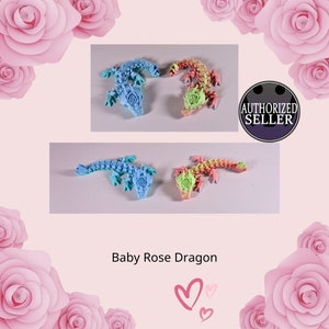 Baby Rose Dragon 3D Printed Articulated Fidget Toy