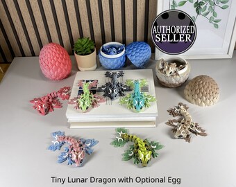 Tiny Lunar Dragon with Optional Egg - Fidget Toy - Gift