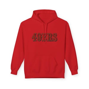 49ers Script Hoodie | Niner Bang Bang Gang Football Team Logo Hooded Sweatshirt
