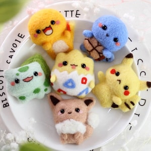 Eigen ontwerp schattige Japanse tekenfilm Pokemon broche | Pikachu Charmander Squartle Bulbasaur Eevee Togepi - | DIY pakket wolvilten (wolvilt)