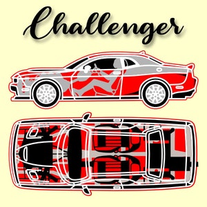 Dodge Challenger Svg digitaal bestand meerlaagse lasersnede