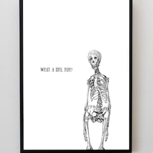 Boho Skeleton Print Halloween Wall Art MinimalistTrendy Quote Poster Spooky Halloween Funny Decor Art Print Digital Download 1 Print