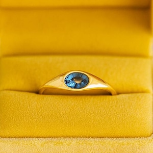 Teal Sapphire Engagement Ring Unique Oval Blue Green Sapphire Ring Solid 14k/18k Gold Solitaire Wedding Bridal Ring Anniversary Ring