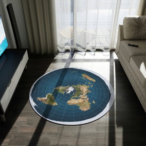 Flat earth Round Rug