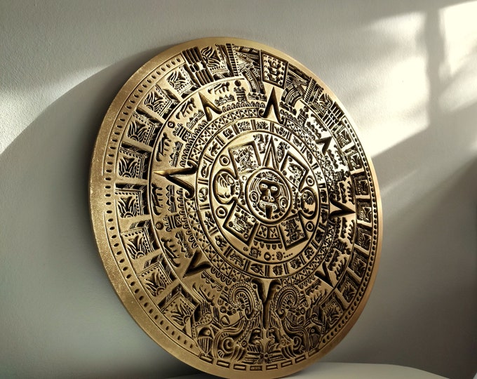 Large Wooden Mayan Calendar
