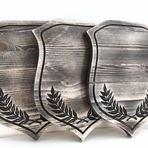 Wooden Hunting Trophy Shield, Carved Hunter's Trophy Stand, Custom Hunting Trophy Plaque, Antler board, Trophy Mount