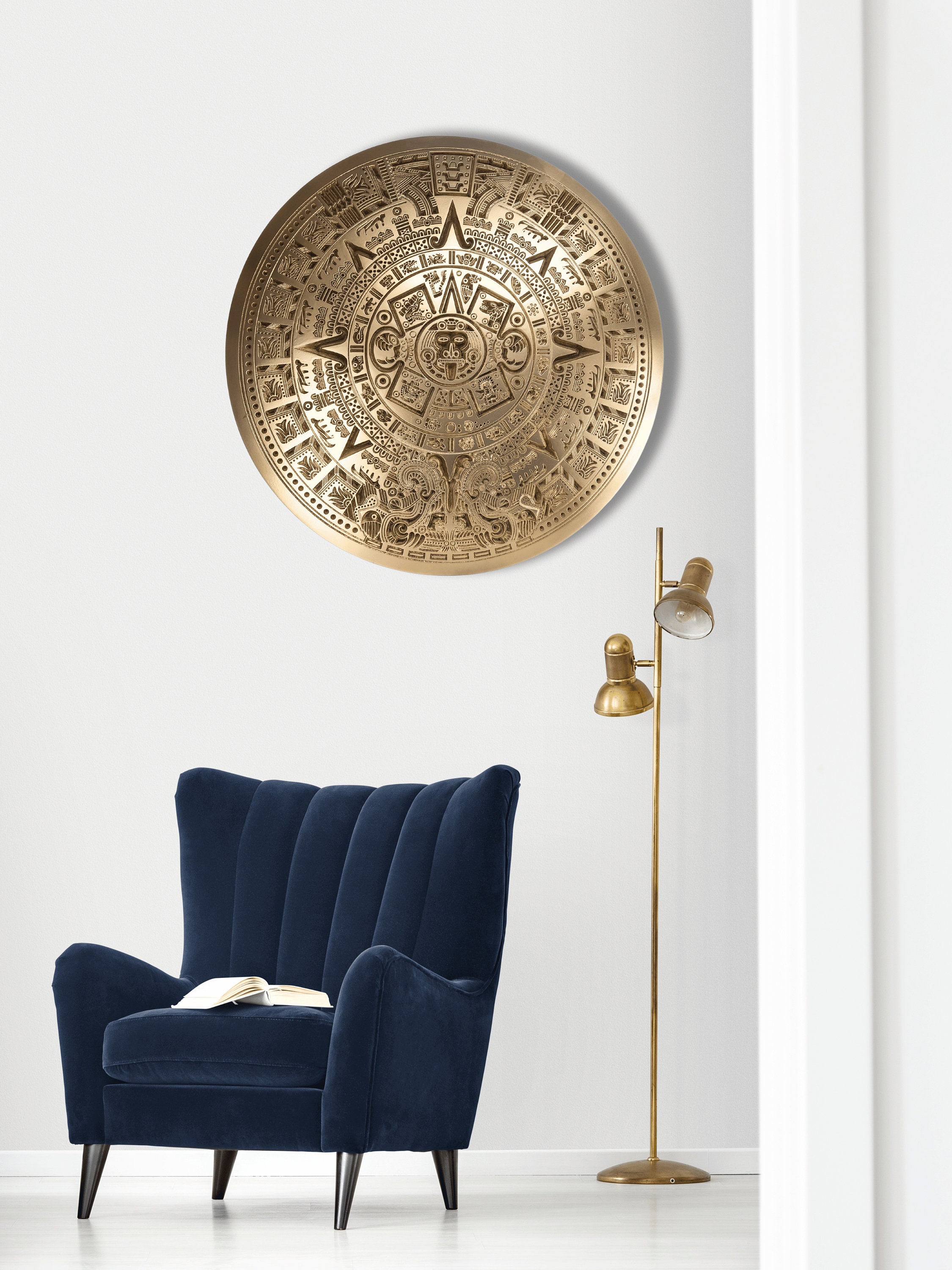 large-wooden-mayan-calendar-golden-aztec-calendar-ancient-mayan-decor