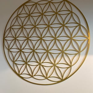 FLOWER OF LIFE made of golden metal 190 cm diameter
