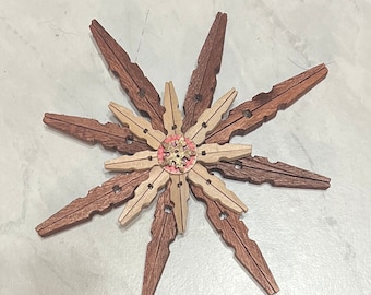 Christmas clothespin star snowflake