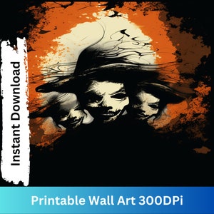 Witchy Wall Art, Halloween Wall Art, Horror Dark Wall Art, Spooky Digital Artwork, Halloween Home Decor, Gothic Wall Art