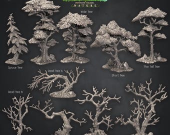 3D Forest Terrain STL&#39;s - Waterfall, Trees and River Tiles
