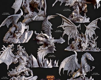 3D Bundle STL&#39;s - Rise of the Dragons (pre-supported)