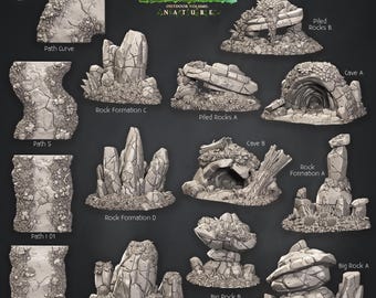 3D Forest Terrain STL&#39;s - Path, Flowers and Caves