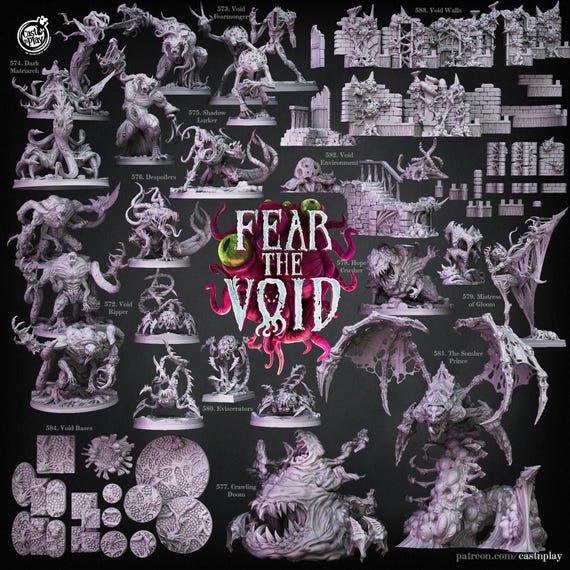 3D Bundle Stl's - Fear the Void (pre-supported) - Etsy