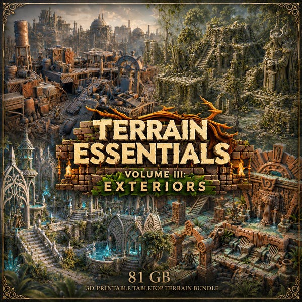 Cast n Play Exteriors Vol. 3 – 3D Printable Terrain STL Bundle, 81GB Fantasy Tabletop Scenery, DnD Wargame RPG Terrain