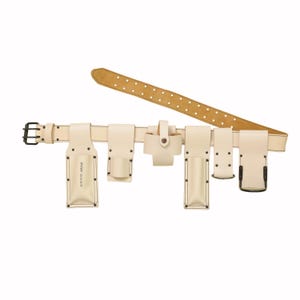 Scaffolding Belt | 2&quot; Wide I White |  32” – 52” | Includes 7 & 5 in 1 Scaffold Tool Holders to Securely Hold Your Level