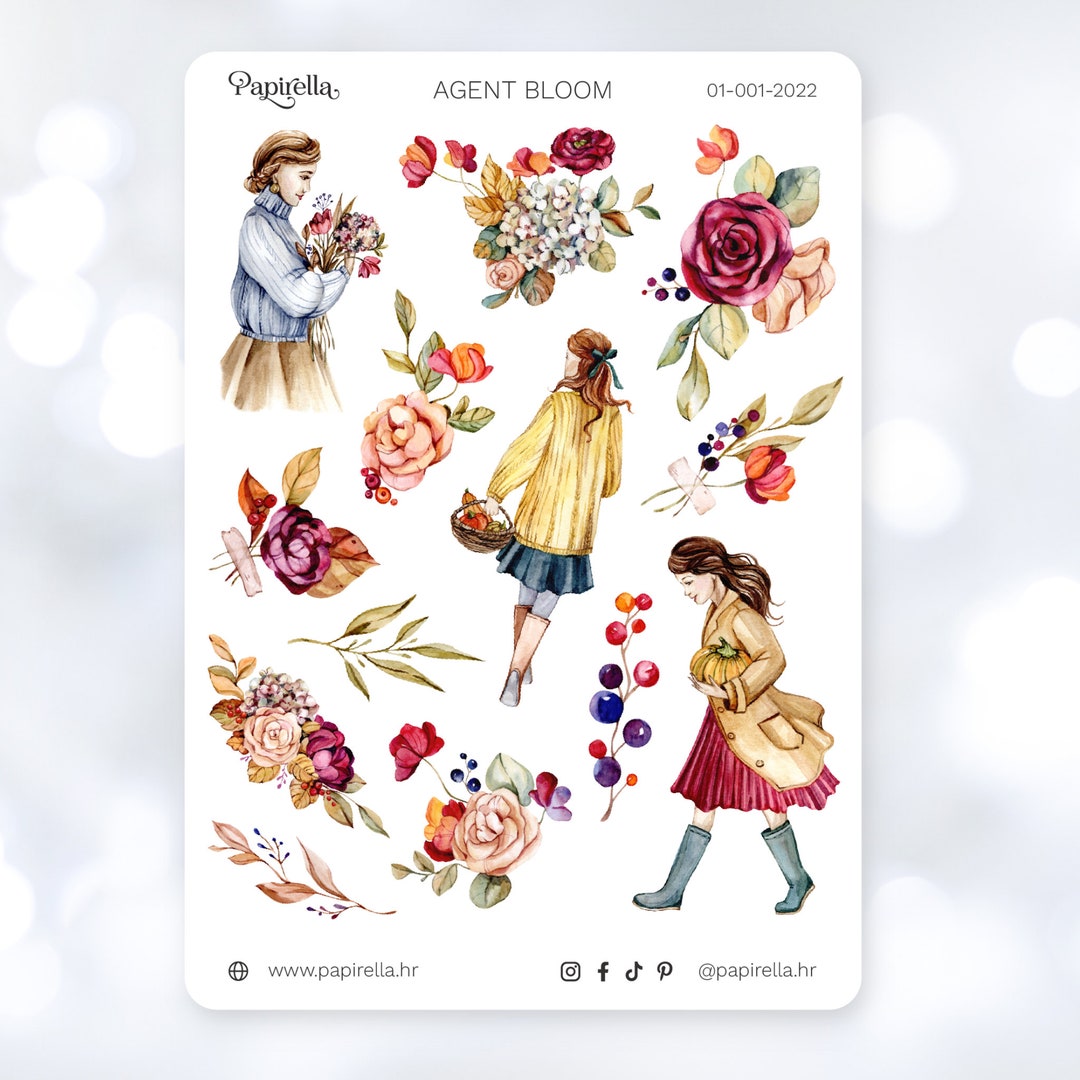 AGENT BLOOM Sticker Sheet / Bullet Journal Stickers, Planner Stickers ...