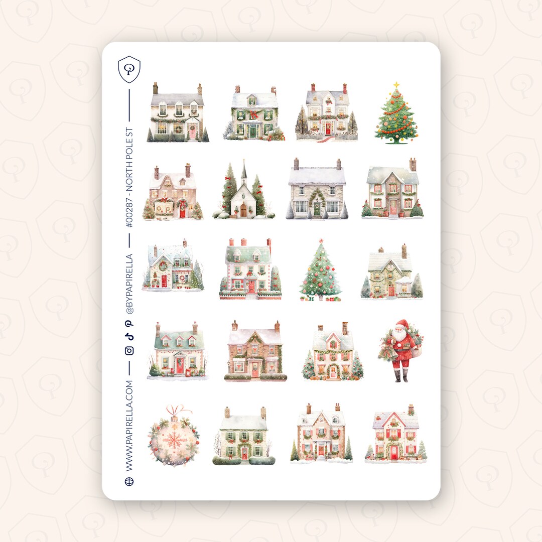 NORTH POLE ST Sticker Sheet / Bujo Stickers, Planner Stickers ...