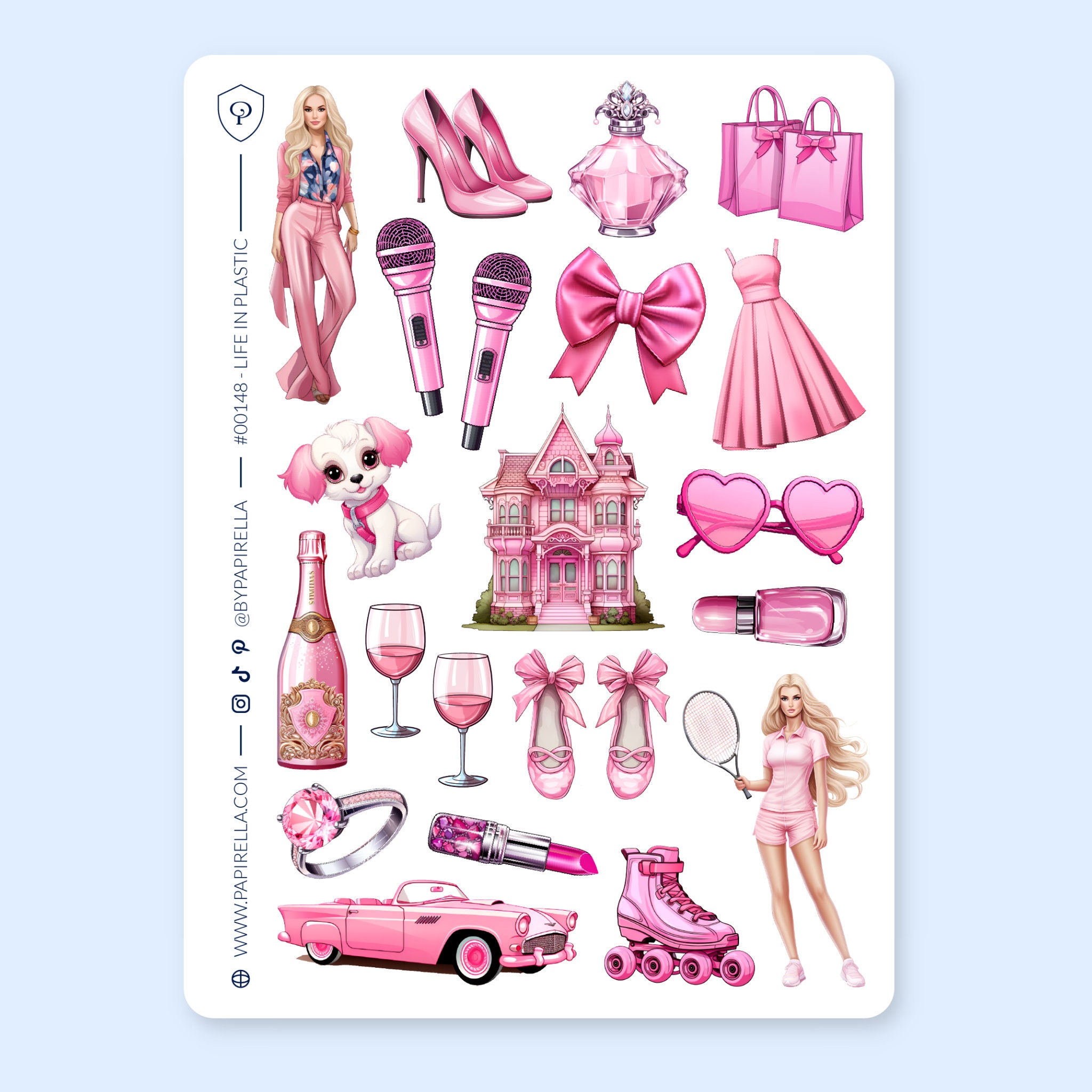 LIFE IN PLASTIC Sticker Sheet / Bujo Stickers, Planner Stickers, Barbie  Stickers, Pink Stickers, Girly Stickers, Doll Stickers, Barbie Doll 