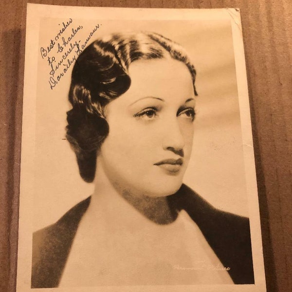 Dorothy Lamour  Rare Very Early Autographed Photo From 1930s Road Movies