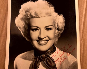 Betty Grable Rare Early Autographed 8/10 Photo &#39;50 Coney Island Grady