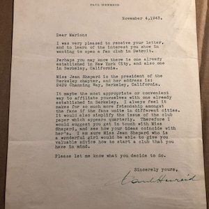 Paul Henreid Very Rare Early Autographed Letter From 1943 Casablanca