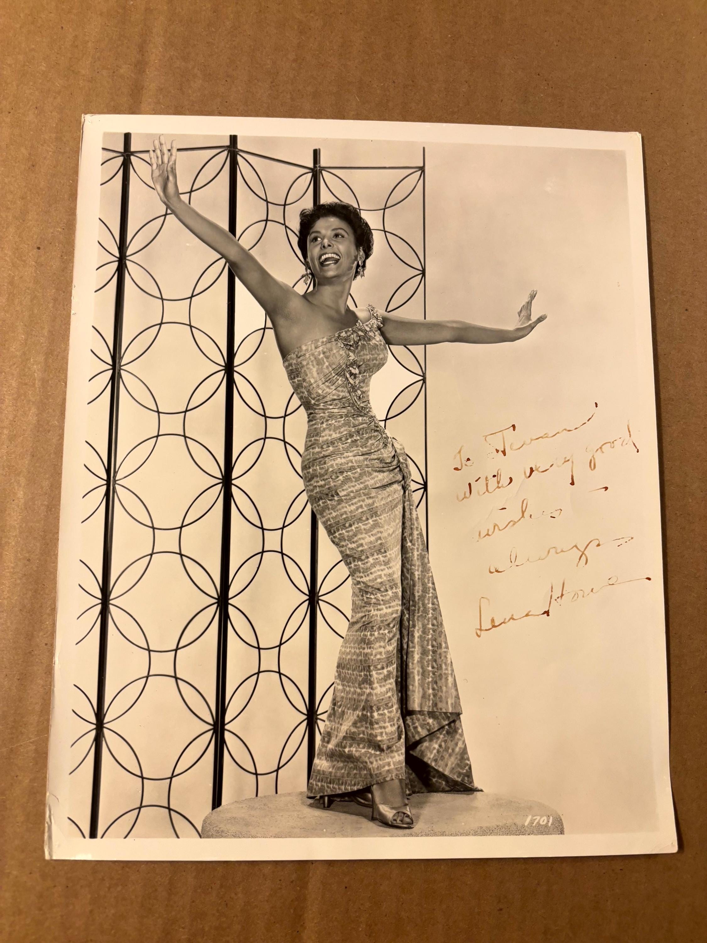 Lena Horne Rare Very Early Autographed 8/10 Pin up Photo From