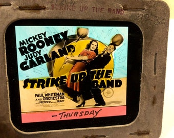 Strike Up The Band Magic Lantern Glass Movie Slide '40 Judy Garland MickeyRooney