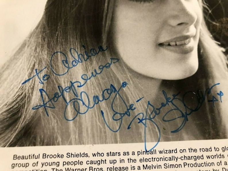 Brooke Shields Very Rare Very Early Autographed 8/10 Photo 1979 Tilt Pinball Etsy