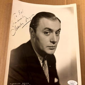 Charles Boyer Rzadki Bardzo Wczesny Autograf 8/10 Zdjęcie 30s Love Affair Gaslight