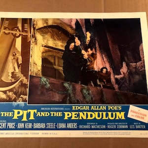 2 The Pit and The Pendulum Original 11/14 Lobby Cards '61 Roger Corman Horror Vincent Price