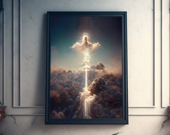 Spiritual poster of ''Divine Power'' | An Artistic Behavior religious poster by Marcus | Wall print | Yahweh poster | Wall art