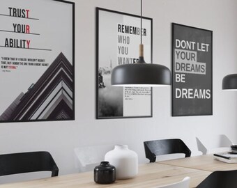Motivational Posters, Set Of 3, Trendy Wall Art Print *DIGITAL DOWNLOAD*