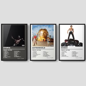 SET OF 3: Travis Scott Utopia/Astroworld/Rodeo Posters, Music, Trendy Wall Art *Digital Download*