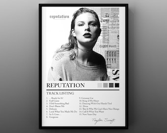 Taylor Swift Reputation Poster, Music, Trendy Wall Art *DIGITAL DOWNLOAD*