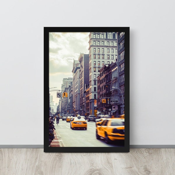 New York Street Taxi Poster, Trendy Wall Art Print *DIGITAL DOWNLOAD*