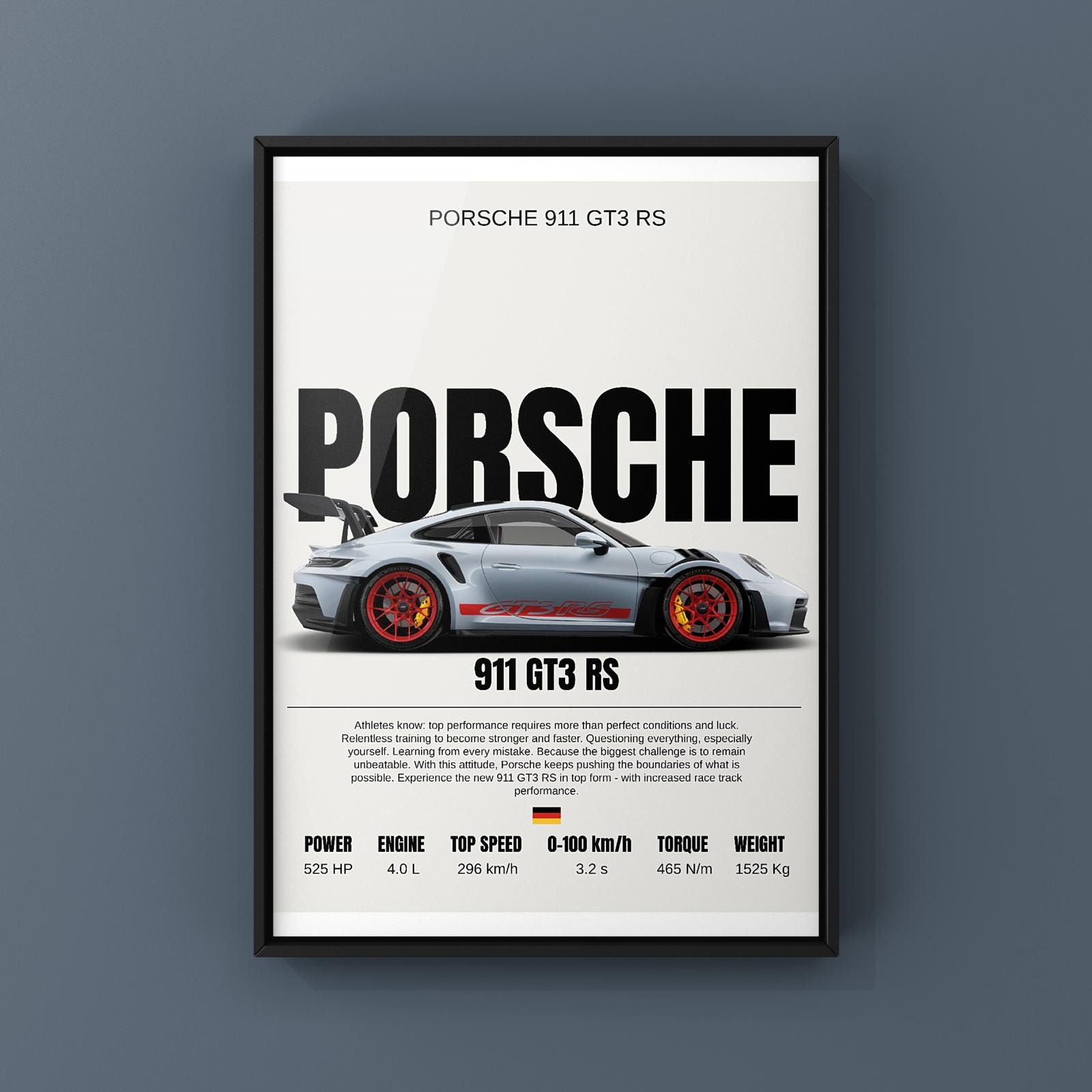 Porsche 911 GT3 RS Poster, Car, Trendy Wall Art *DIGITAL DOWNLOAD