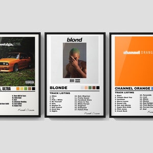 3er SET: Frank Ocean Nostalgia,Ultra/Blond (Blonde)/Chain Orange Poster, Musik, trendige Wandkunst *Digital Download*