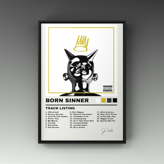 J.cole Born Sinner Poster, Music, Trendy Wall Art *DIGITAL