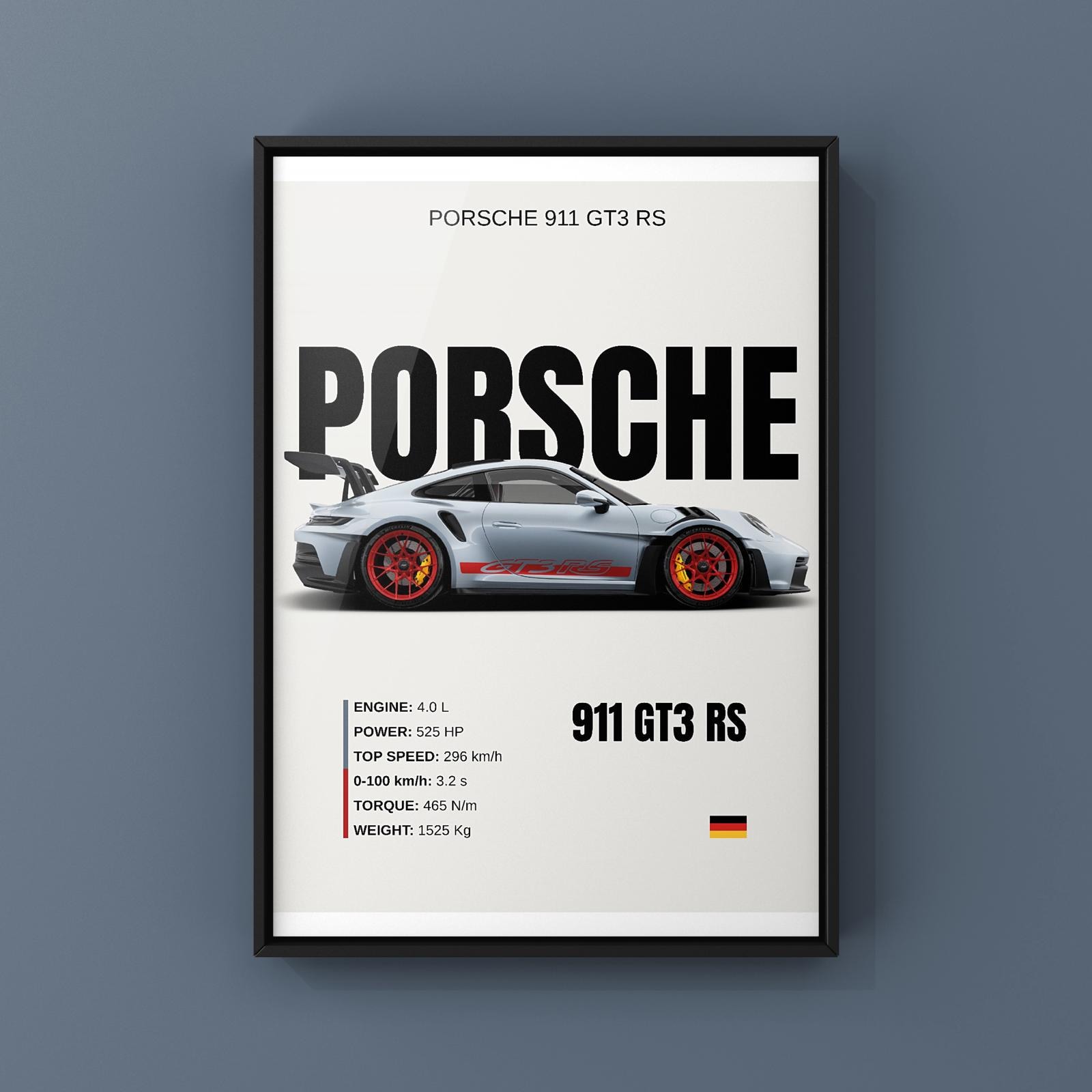 Porsche 911 GT3 RS Poster, Car, Trendy Wall Art *DIGITAL DOWNLOAD