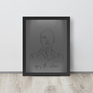 Enjoy The Silence (Gray) Poster, Trendy Wall Art Print *DIGITAL DOWNLOAD*