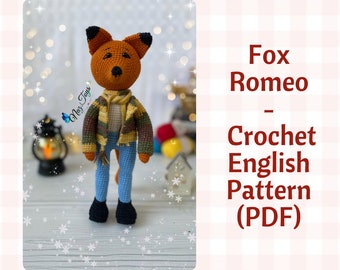 Amigurumi Fox Pattern English Pdf, Easy Crochet Animal Pattern, Amigurumi animal, amigurumi fox, crochet fox