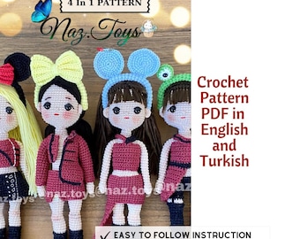 Custom Kpop Crochet Pattern, Blackpink,  Crochet Blackpink, Amigurumi Blackpink Doll,  Easy Crochet Doll, Blink, Custom Action Figure, DIY