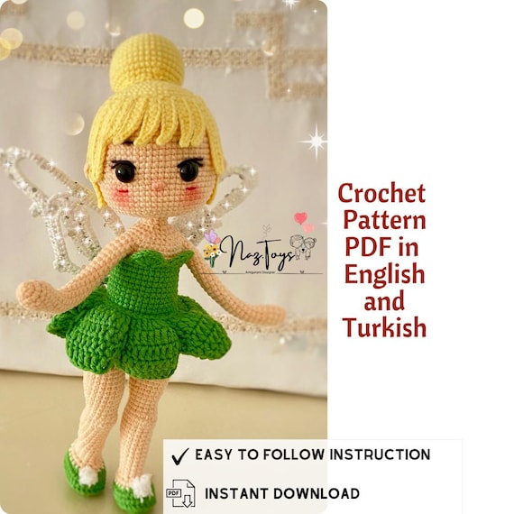 Tinkerbell Amigurumi Crochet Pattern: (Fairy Crochet) (Digital Download)